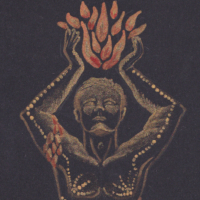 man holding a flame